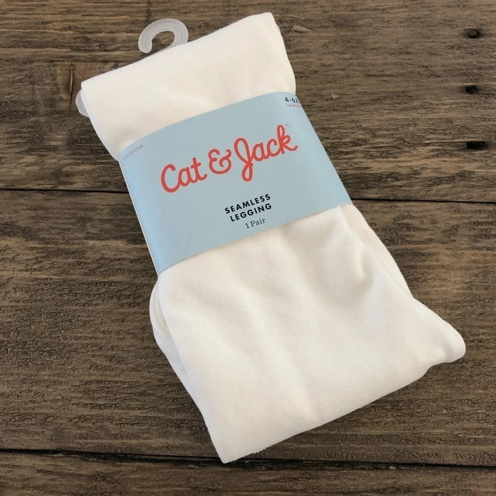 New Cat and Jack Footless Tights White 4-6X Church